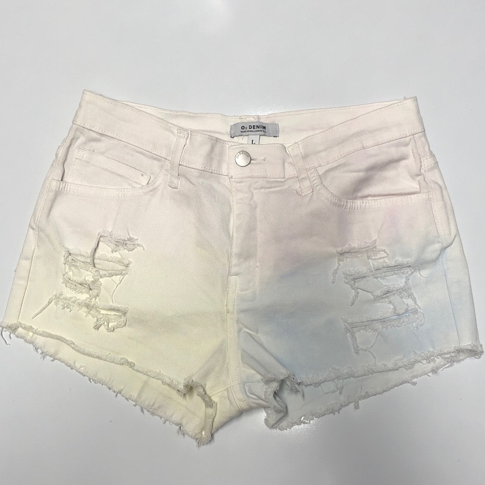 O2 denim high rise shorts size L